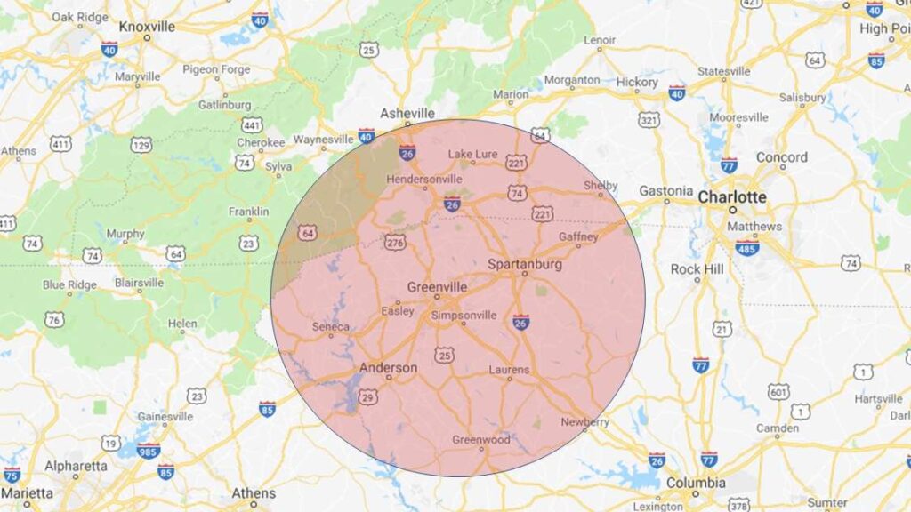 C&W area served map