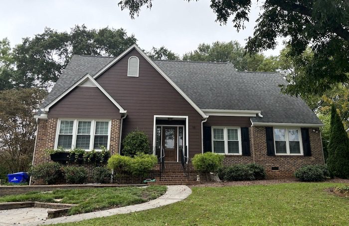 Home in Greenville, SC, with new James Hardie siding and 6" gutters